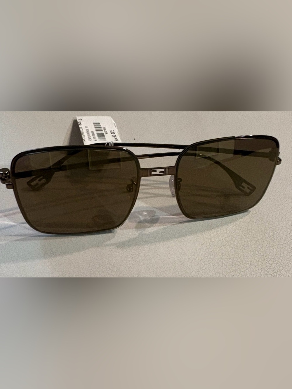 Fendi Metal Sunglasses with Brown Lenses